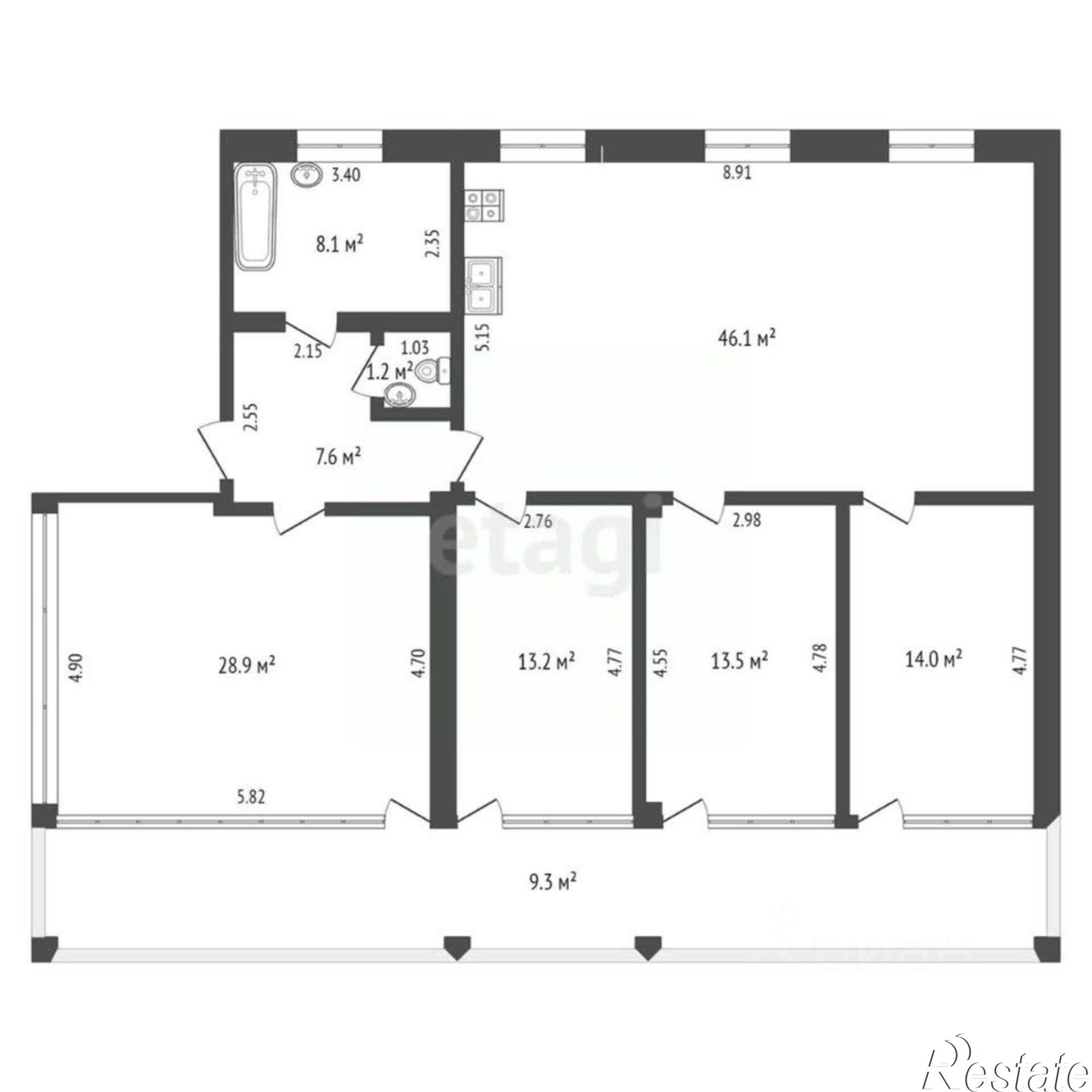 Купить квартиру за 22 000 000 рублей на мкр Волна, 1