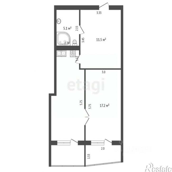 1-комн квартира ул Чатырдагская, 1 А,  д. 1 А,  к. А