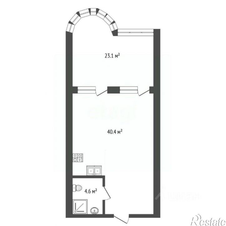 2-комн квартира городской округ Алушта