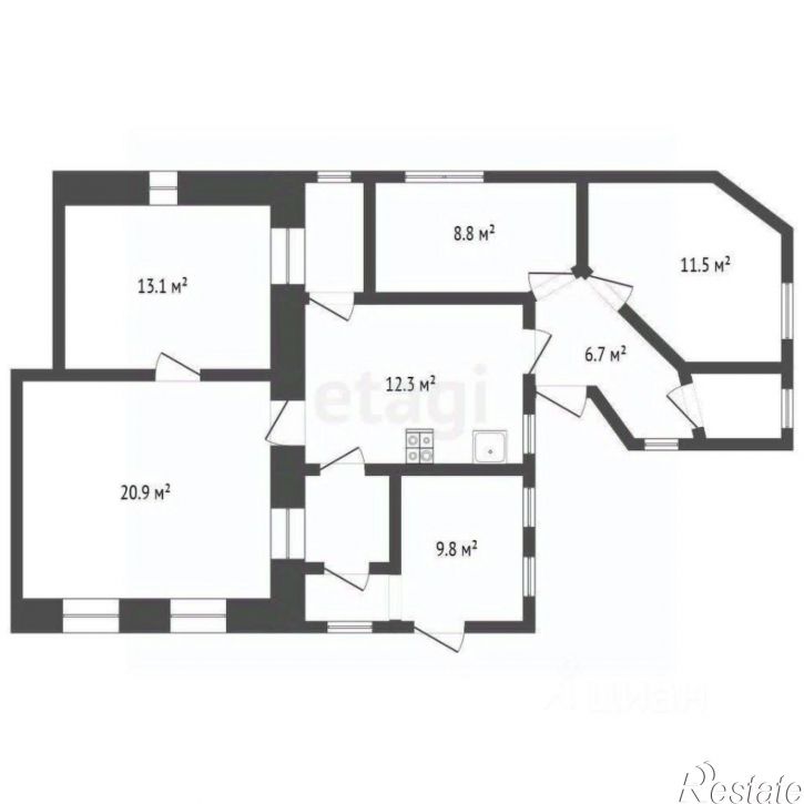 5-комн квартира улица Горбачевой, 1,  д. 1