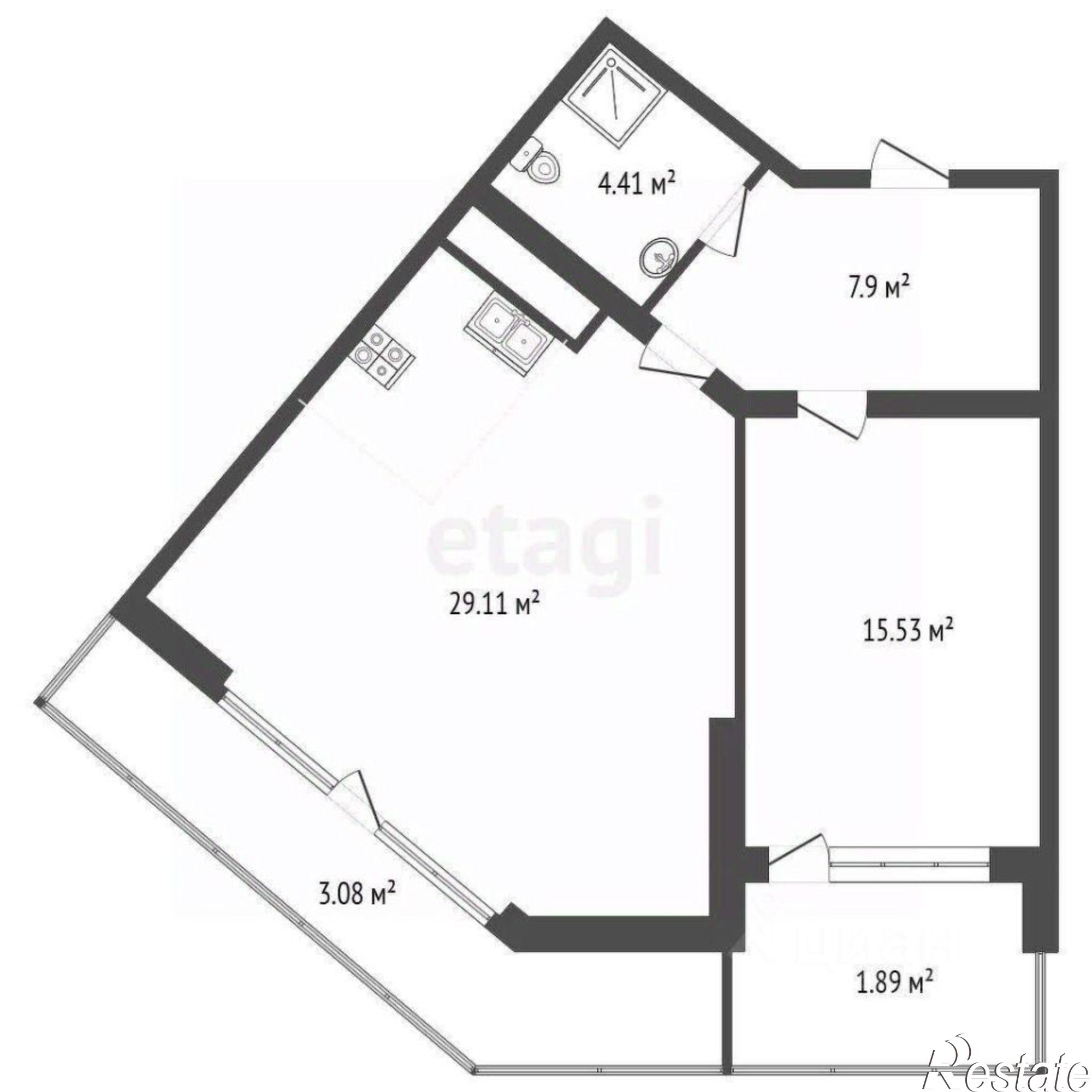 Купить квартиру за 15 600 000 рублей на Пограничный переулок, 1