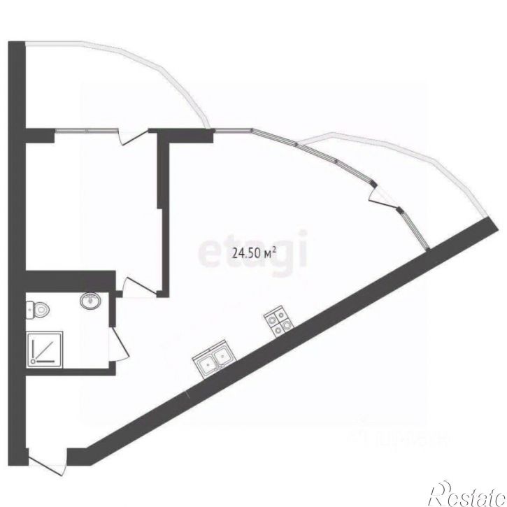 1-комн квартира ул Западная, 14,  д. 14