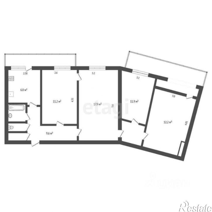 4-комн квартира Ялтинская улица, 11,  д. 11