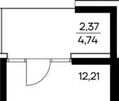 1-комн, 29 кв м, этаж 14/17 Коллективный пер, 8