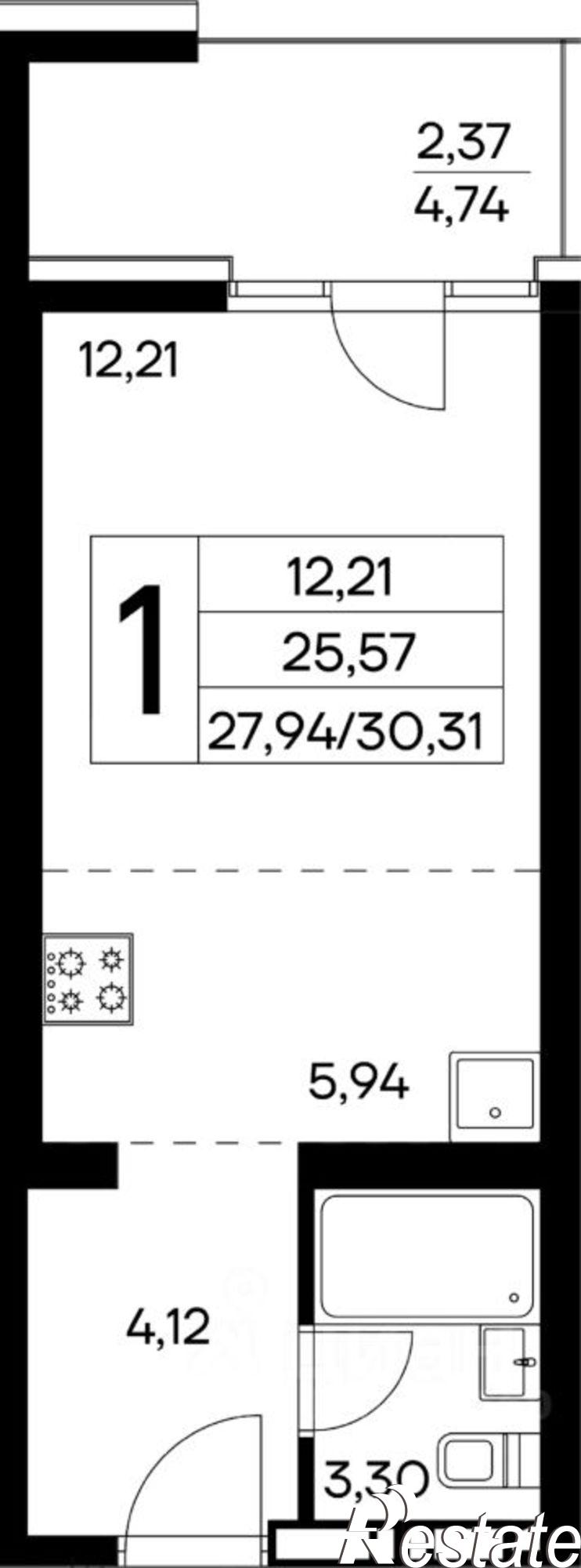 Купить квартиру за 9 335 480 рублей на Коллективный пер, 8