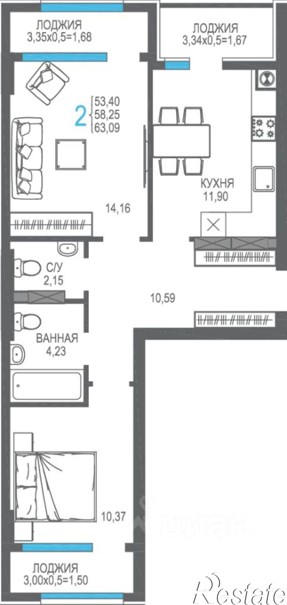 Купить квартиру за 17 066 500 рублей на улица Карла Маркса, 40