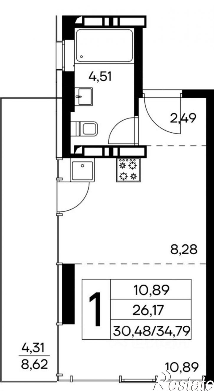 1-комн квартира в новом доме Коллективный пер, 8,  д. 8
