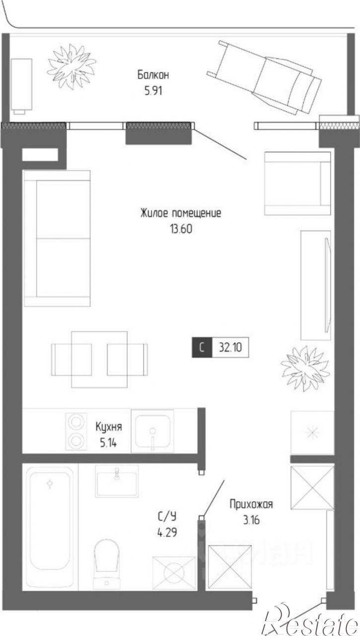 1-комн квартира в новом доме ул Западная, 4В,  д. 4В