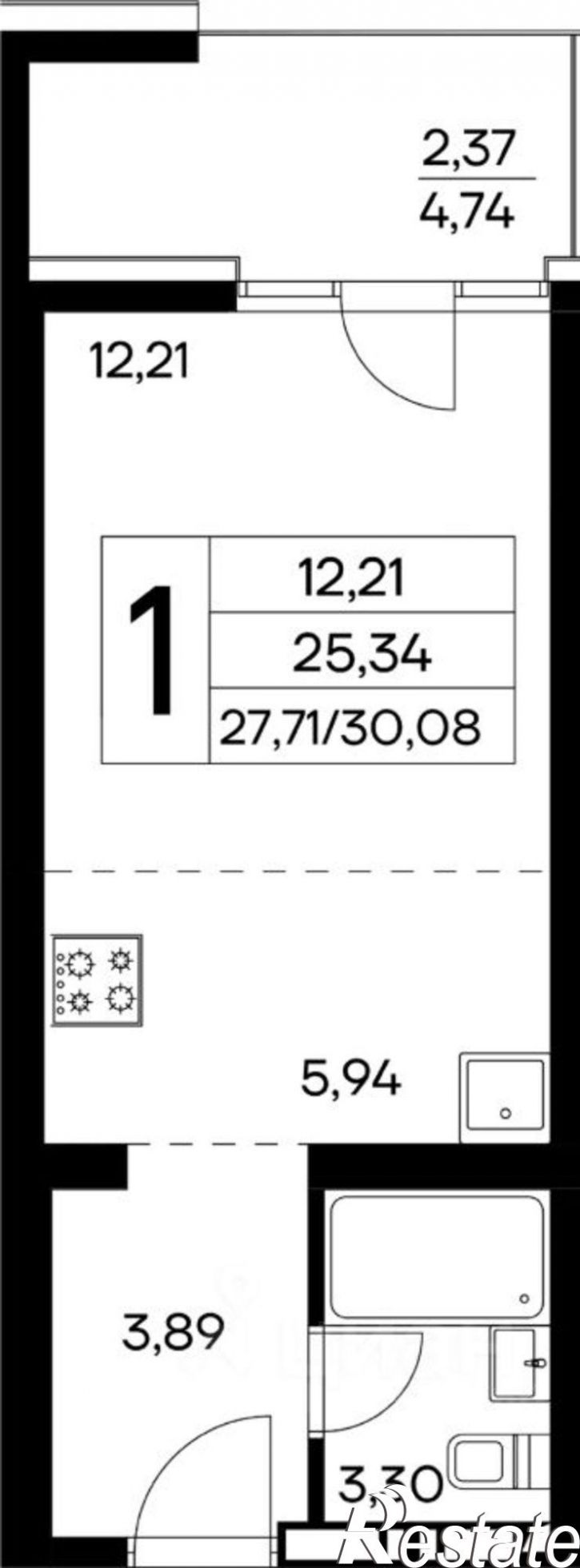 1-комн квартира в новом доме Коллективный пер, 8,  д. 8