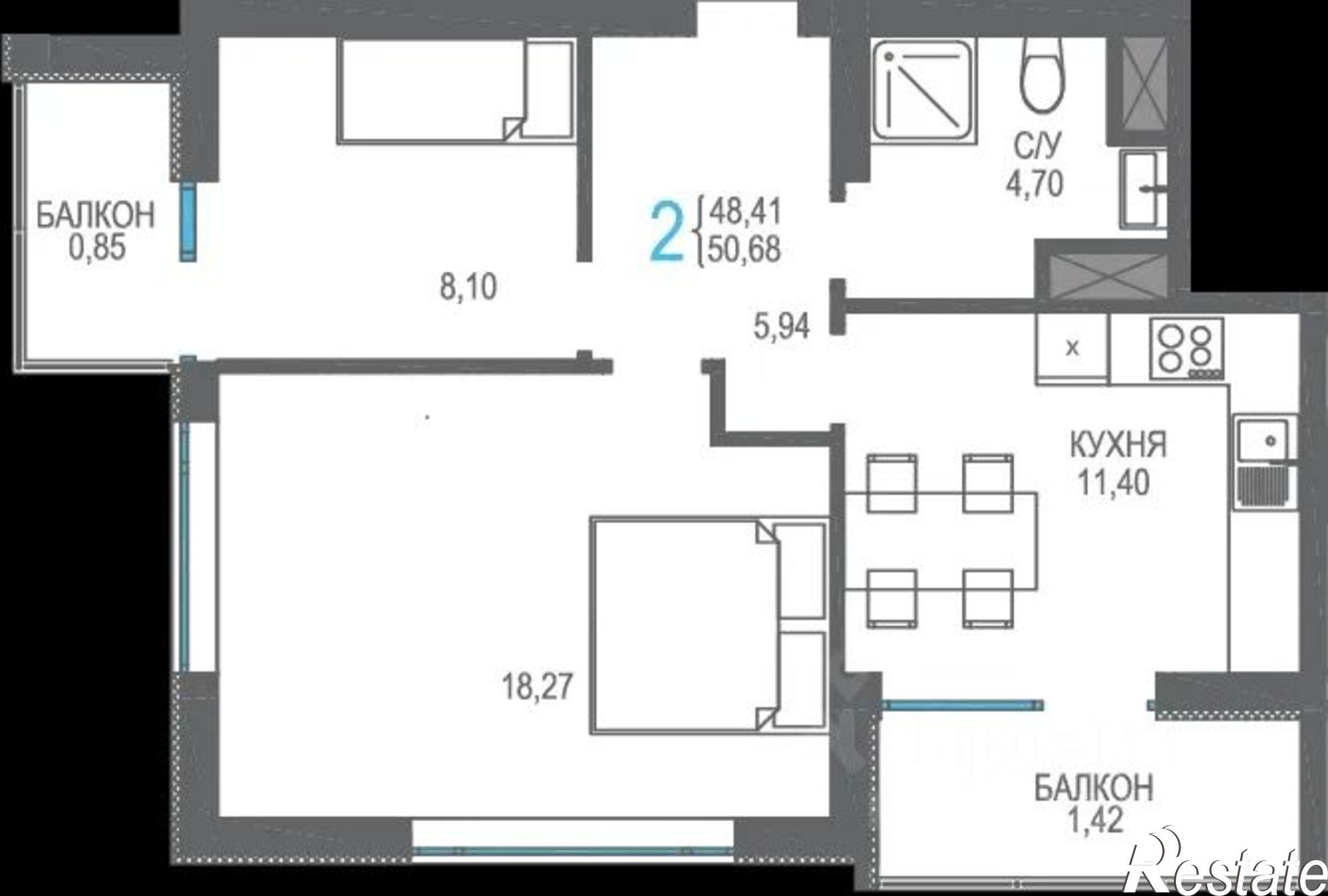 Купить квартиру за 18 554 100 рублей на Пограничный переулок