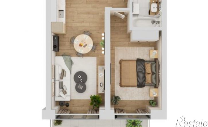 1-комн квартира в новом доме Октябрьская улица, 10,  д. 10