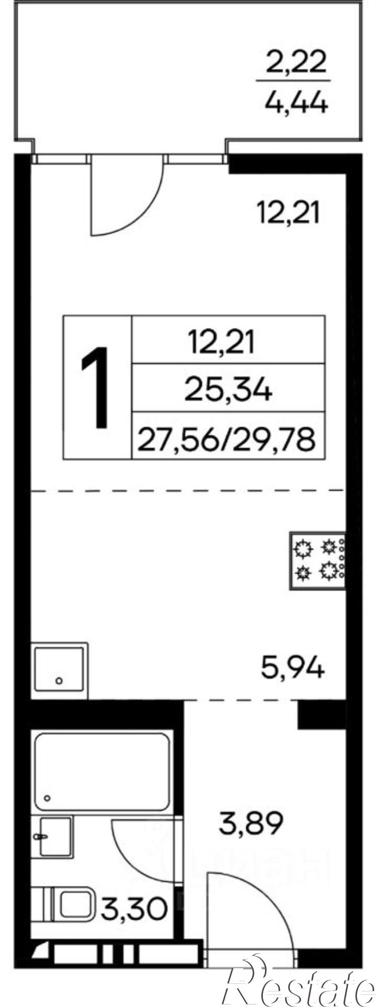Купить квартиру за 9 475 200 рублей на Коллективный пер, 8