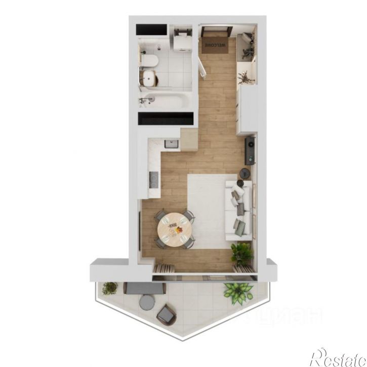 1-комн квартира в новом доме ул Октябрьская, 10,  д. 10