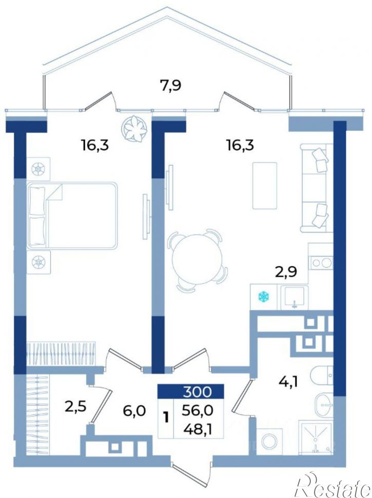 1-комн квартира в новом доме Октябрьская улица, 10,  д. 10