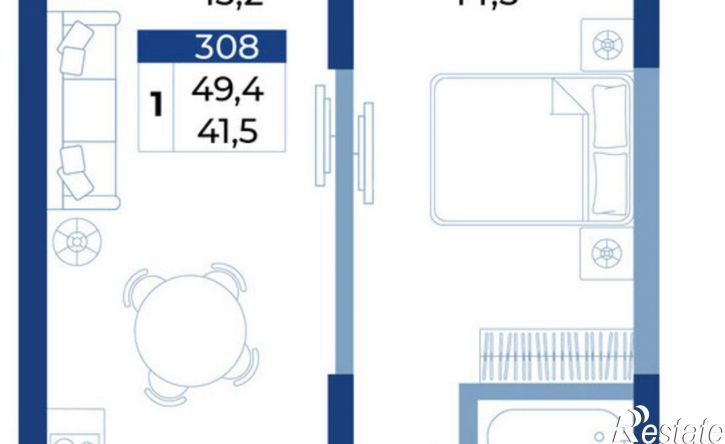 1-комн квартира в новом доме Октябрьская улица, 10,  д. 10