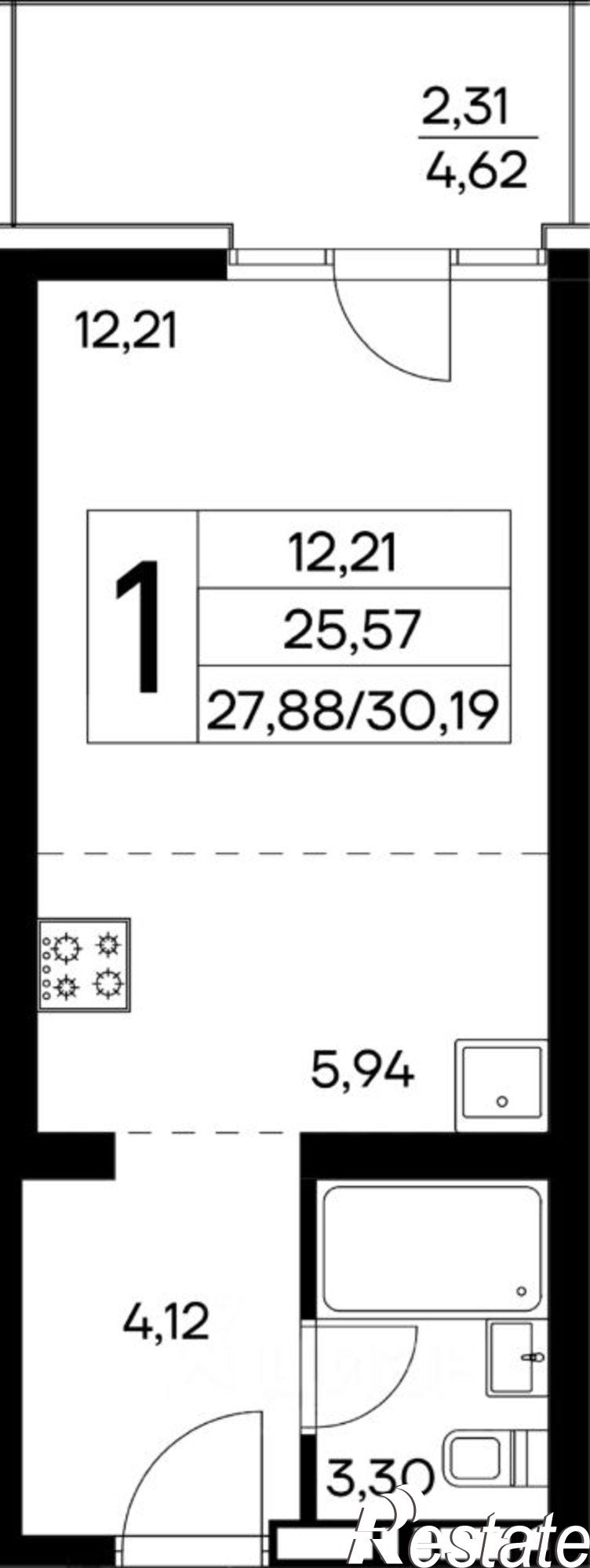 Купить квартиру за 9 509 850 рублей на Коллективный пер, 8