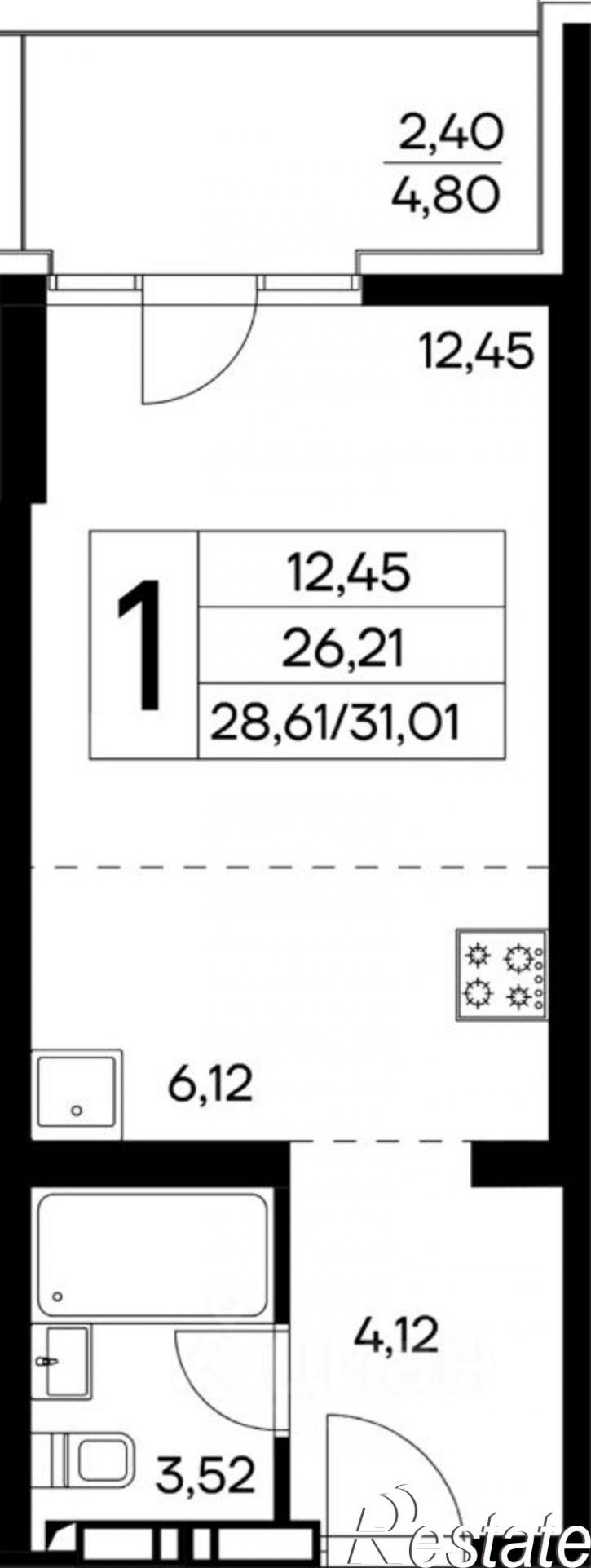 1-комн квартира в новом доме Коллективный пер, 8,  д. 8