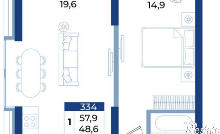 1-комн квартира в новом доме ул Октябрьская, 10,  д. 10