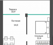 2-комн, 57 кв м, этаж 1/2 ул Сусловой, 2