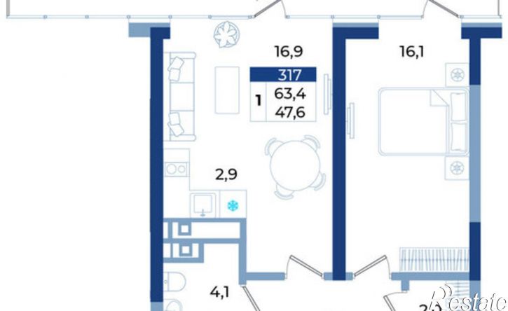 1-комн квартира в новом доме ул Октябрьская, 10,  д. 10