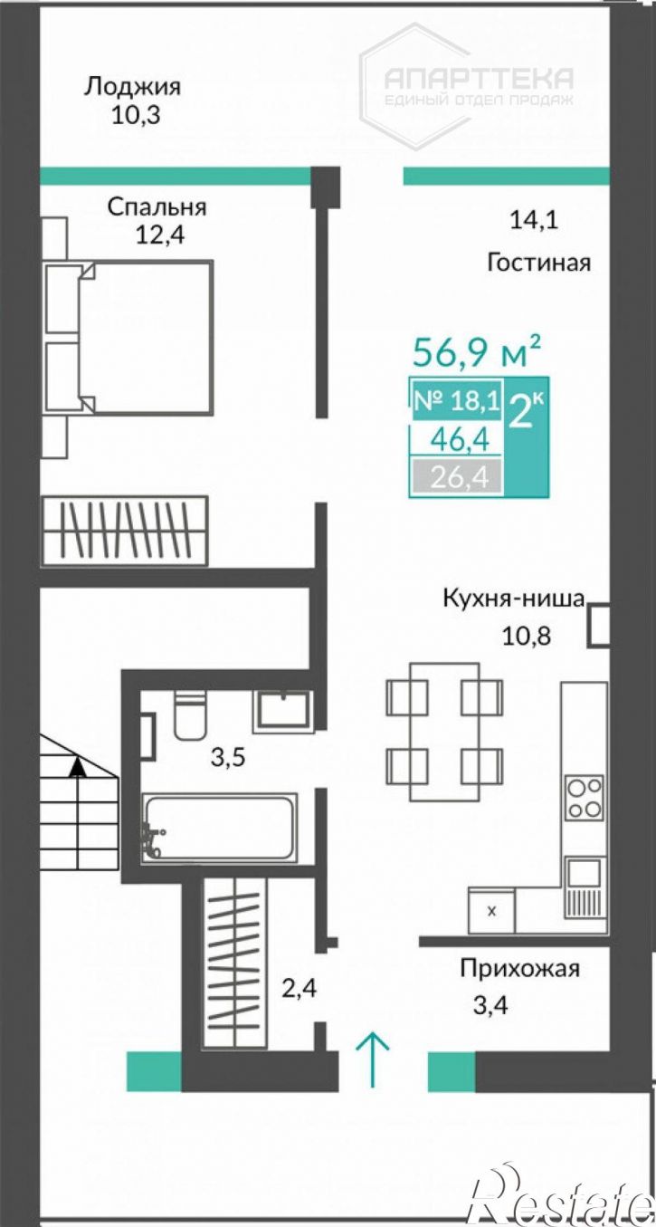 1-комн квартира в новом доме Сусловой ул, 2к4