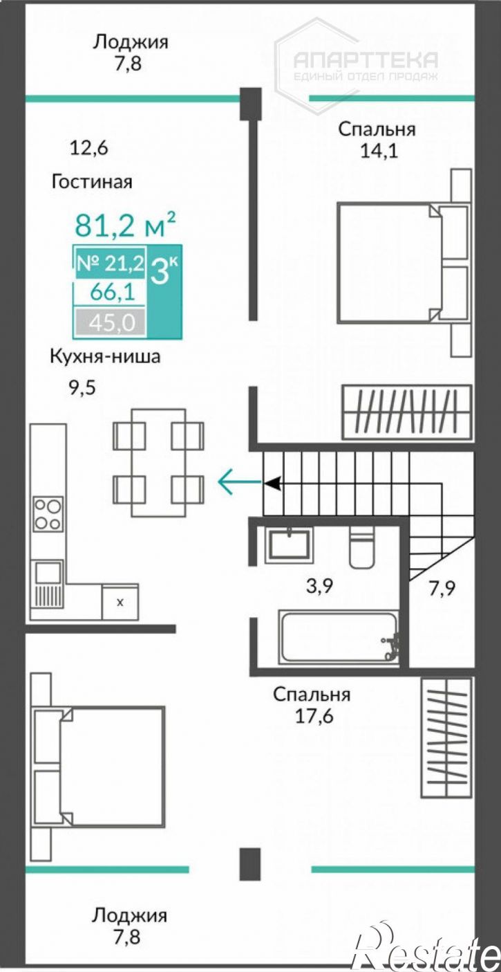 2-комн квартира в новом доме Сусловой ул, 2к4