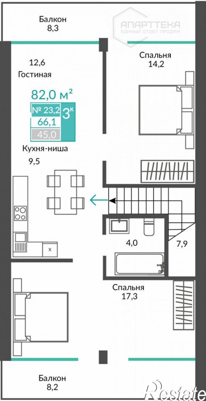 2-комн квартира в новом доме Сусловой ул, 2к4