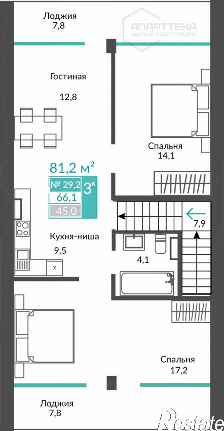 2-комн квартира в новом доме Сусловой ул, 2к4