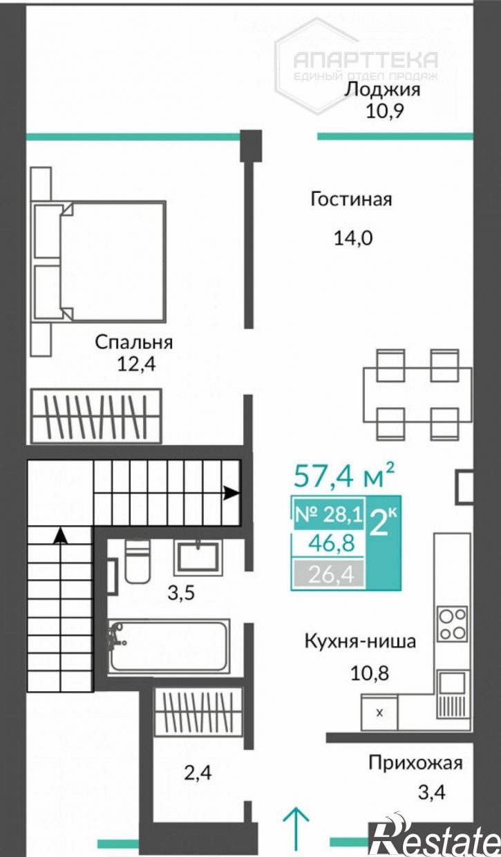 1-комн квартира в новом доме Сусловой ул, 2к4