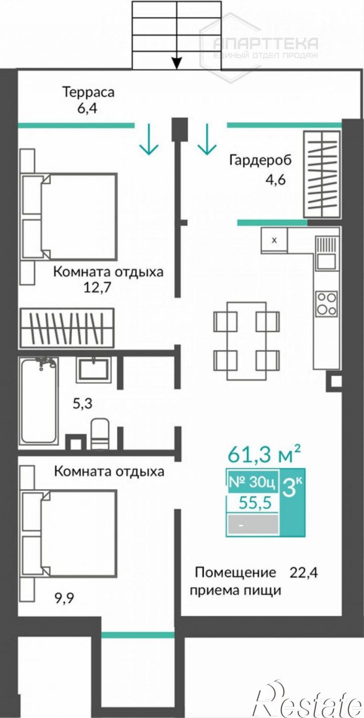 2-комн квартира в новом доме Сусловой ул, 2к4