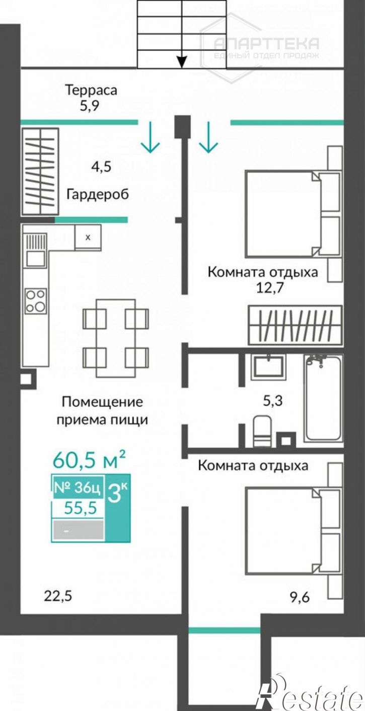 2-комн квартира в новом доме Сусловой ул, 2к4