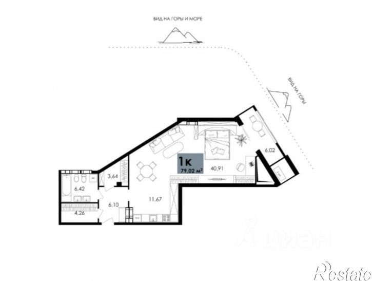 1-комн квартира в новом доме ул Ленина, 16в,  д. 16в