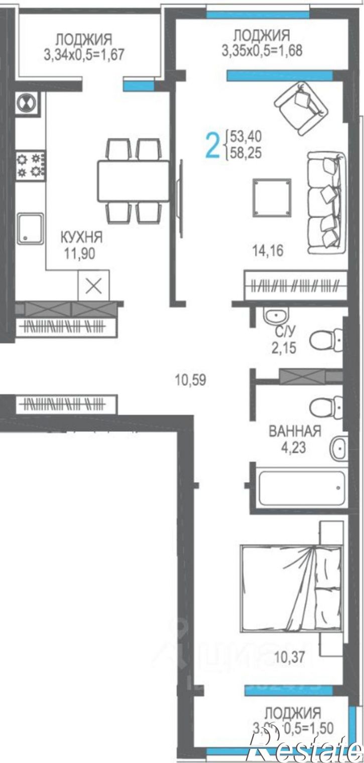 2-комн квартира в новом доме ул Багликова, 13,  д. 13