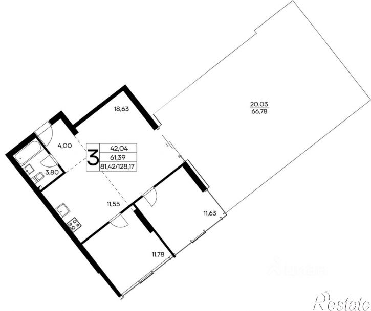 3-комн квартира в новом доме Коллективный пер, 8,  д. 8