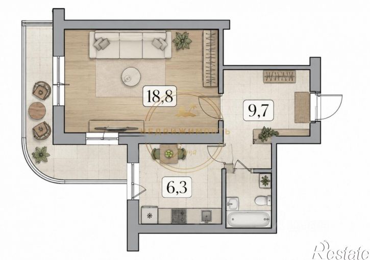 1-комн квартира Юбилейная улица, 38,  д. 38