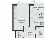 2-комн, 53 кв м, этаж 3/6 ул Глазкрицкого, 10