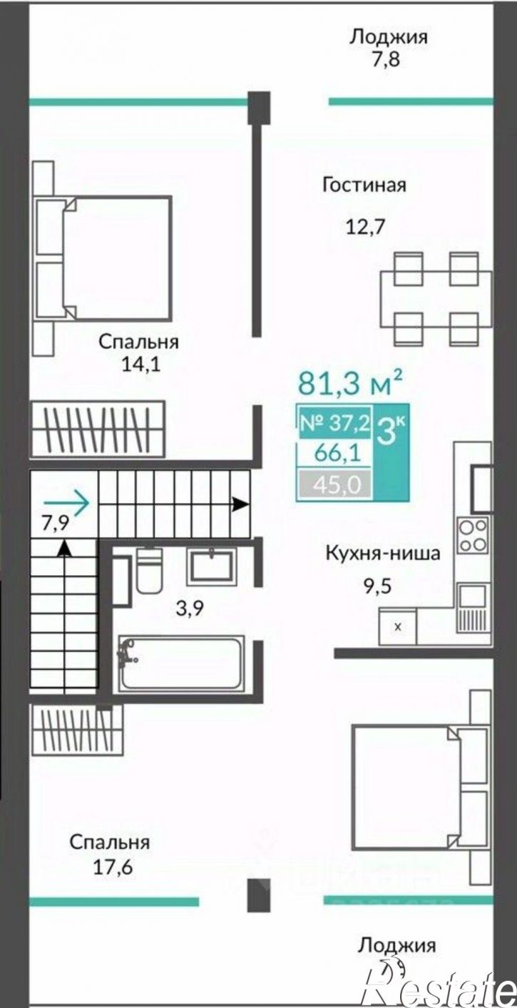 3-комн квартира в новом доме улица Глазкрицкого, 2 к3,  д. 2 к3