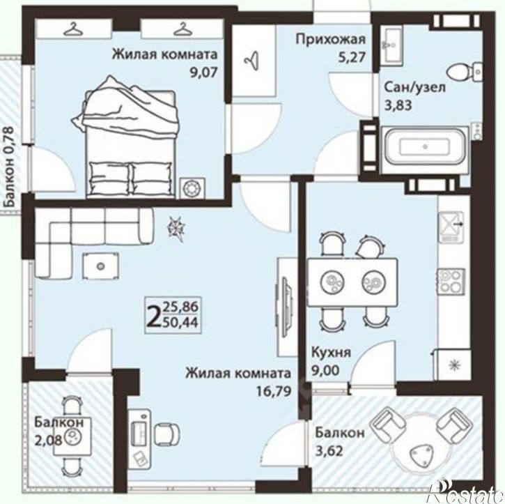 2-комн квартира Пограничный переулок, 6,  д. 6