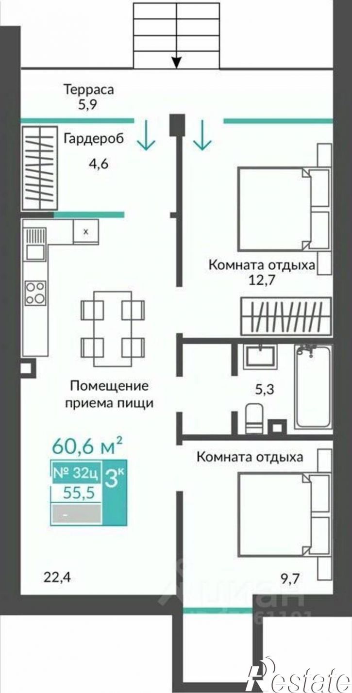2-комн квартира в новом доме ул Сусловой, 2,  д. 2