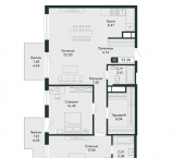 3-комн, 95 кв м, этаж 13/13 ул Саранчева, 1