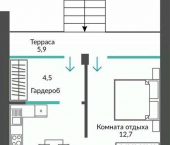 2-комн, 60 кв м, этаж 1/2 улица Глазкрицкого, 2 к7