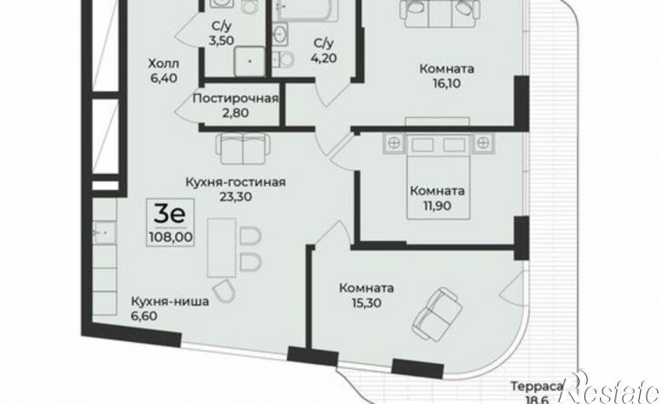 4-комн квартира в новом доме ул Глазкрицкого, 10,  д. 10