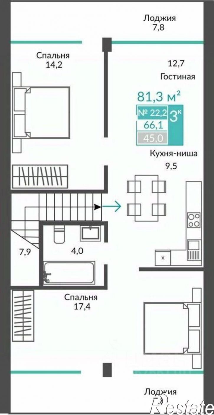 3-комн квартира в новом доме ул Сусловой, 2,  д. 2