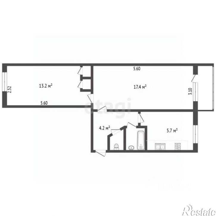 2-комн квартира ул Партизанская, 25,  д. 25