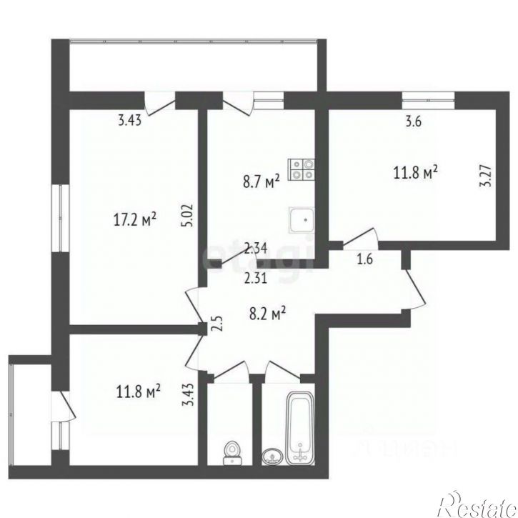 3-комн квартира ул Фрунзенское шоссе, 17,  д. 17