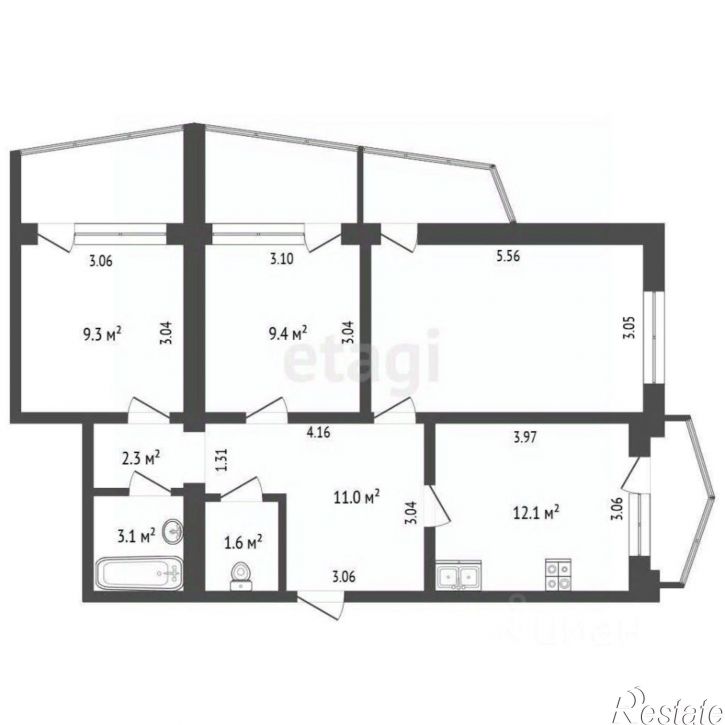 3-комн квартира ул Б.Хмельницкого, 5,  д. 5