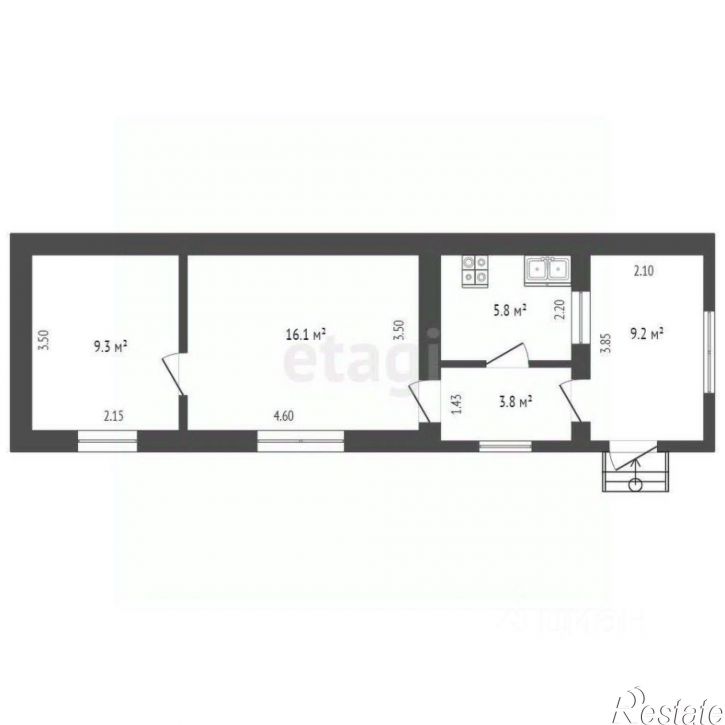 2-комн квартира Горный пер, 5,  д. 5