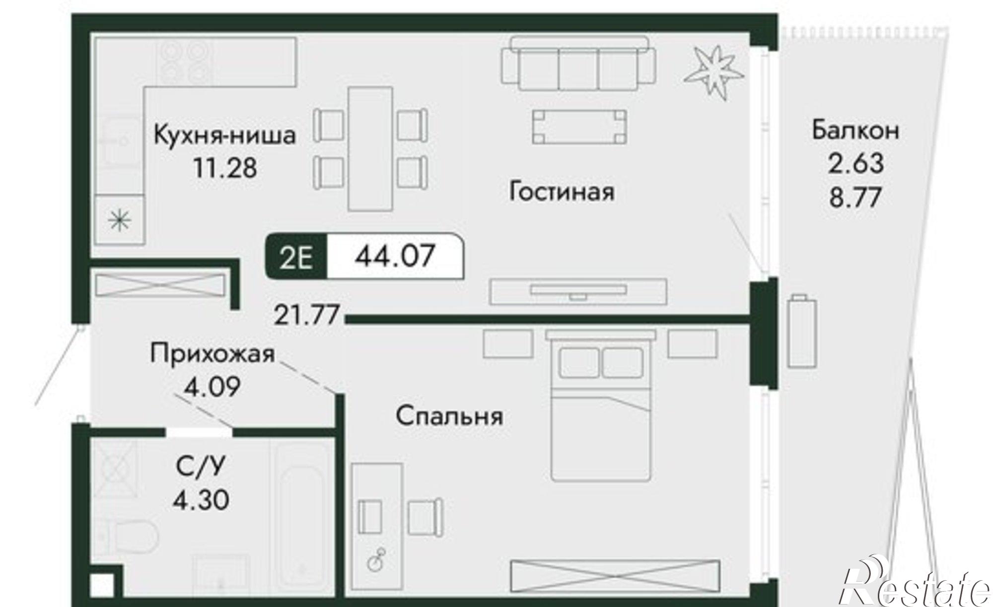 Купить квартиру за 25 766 500 рублей на ул Саранчева, 1