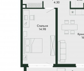 2-комн, 45 кв м, этаж 4/12 ул Саранчева, 1