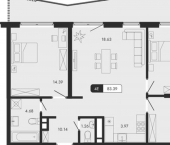 4-комн, 83 кв м, этаж 6/14 ул Саранчева, 3